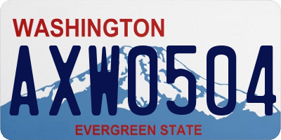WA license plate AXW0504