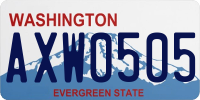 WA license plate AXW0505