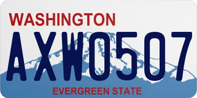 WA license plate AXW0507