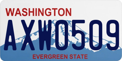 WA license plate AXW0509