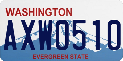 WA license plate AXW0510