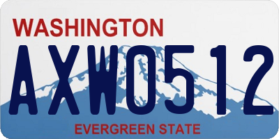 WA license plate AXW0512