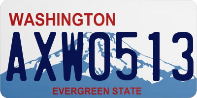 WA license plate AXW0513