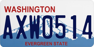 WA license plate AXW0514