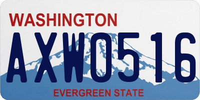 WA license plate AXW0516