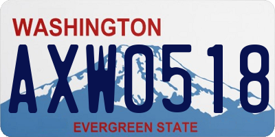 WA license plate AXW0518