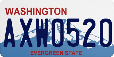 WA license plate AXW0520