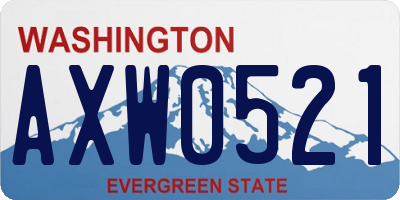 WA license plate AXW0521
