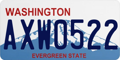 WA license plate AXW0522