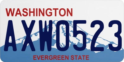 WA license plate AXW0523