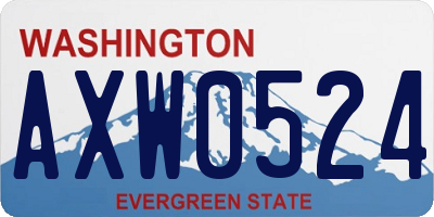 WA license plate AXW0524