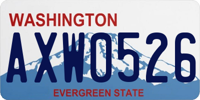WA license plate AXW0526