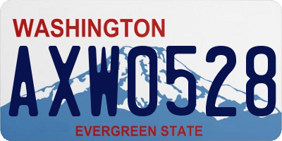 WA license plate AXW0528