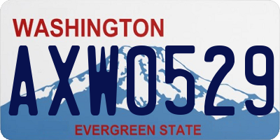 WA license plate AXW0529