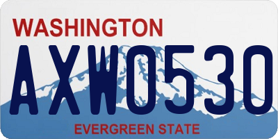 WA license plate AXW0530