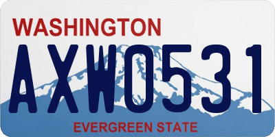 WA license plate AXW0531