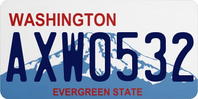 WA license plate AXW0532