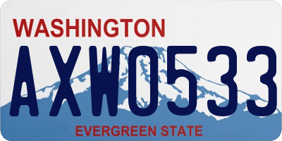 WA license plate AXW0533