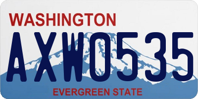 WA license plate AXW0535