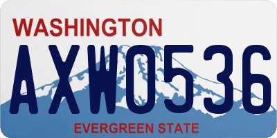 WA license plate AXW0536