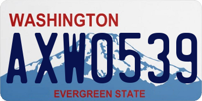 WA license plate AXW0539