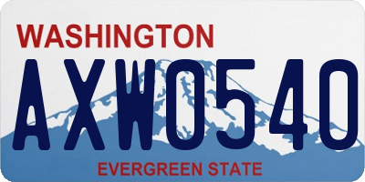 WA license plate AXW0540
