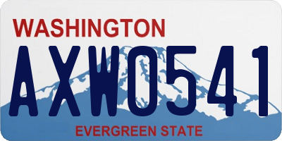 WA license plate AXW0541