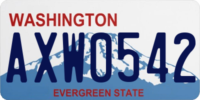 WA license plate AXW0542
