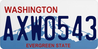 WA license plate AXW0543