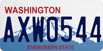 WA license plate AXW0544