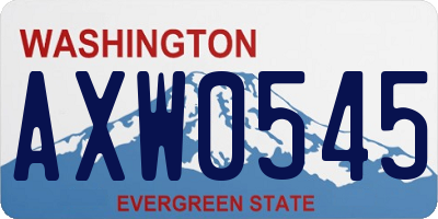 WA license plate AXW0545