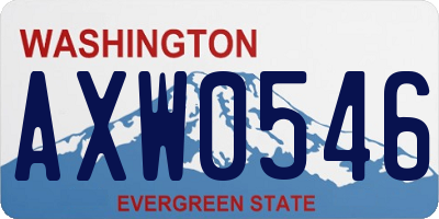 WA license plate AXW0546