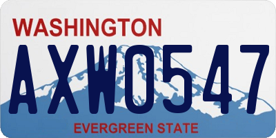 WA license plate AXW0547