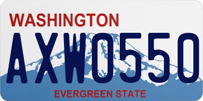 WA license plate AXW0550