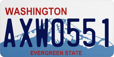 WA license plate AXW0551