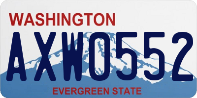WA license plate AXW0552