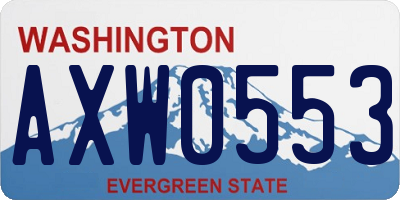 WA license plate AXW0553