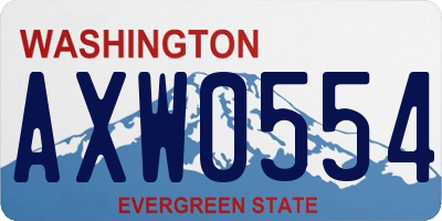 WA license plate AXW0554