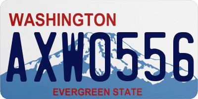 WA license plate AXW0556
