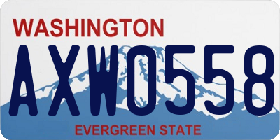 WA license plate AXW0558