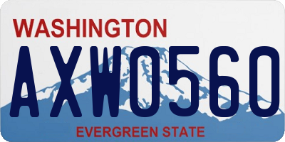 WA license plate AXW0560