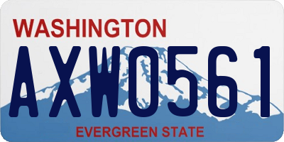 WA license plate AXW0561