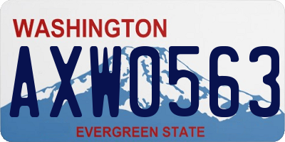 WA license plate AXW0563