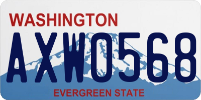 WA license plate AXW0568