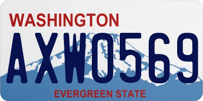 WA license plate AXW0569
