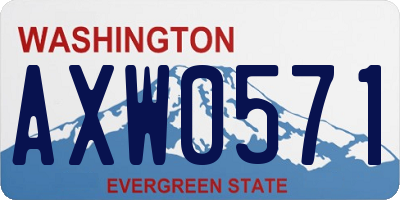 WA license plate AXW0571