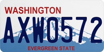 WA license plate AXW0572