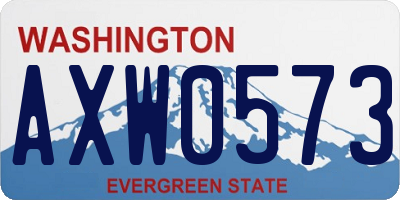 WA license plate AXW0573