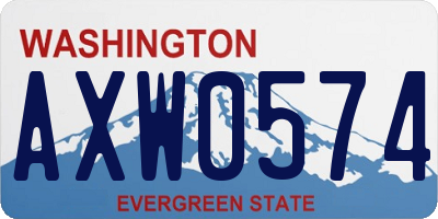 WA license plate AXW0574