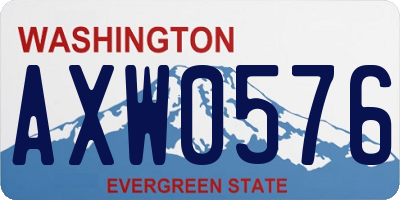 WA license plate AXW0576